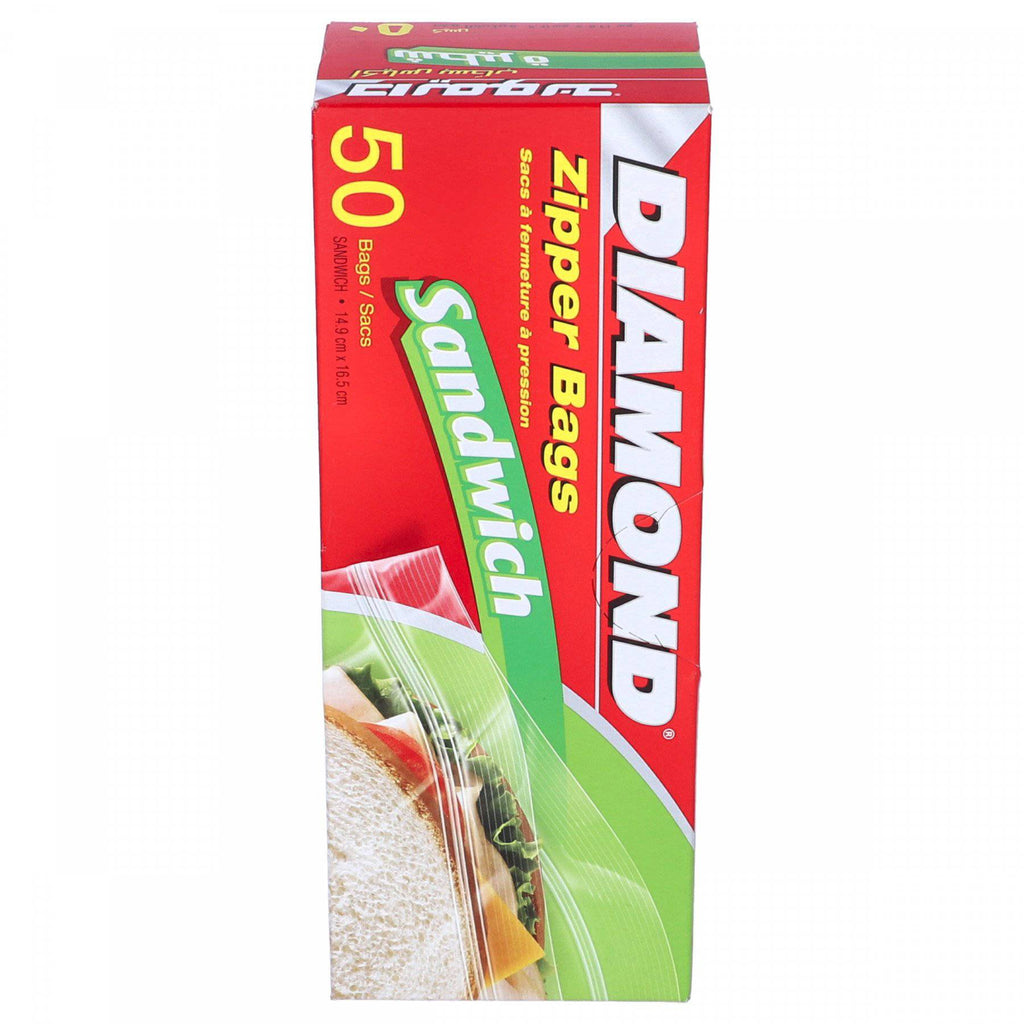 Diamond Zipper Sandwich Bags 50