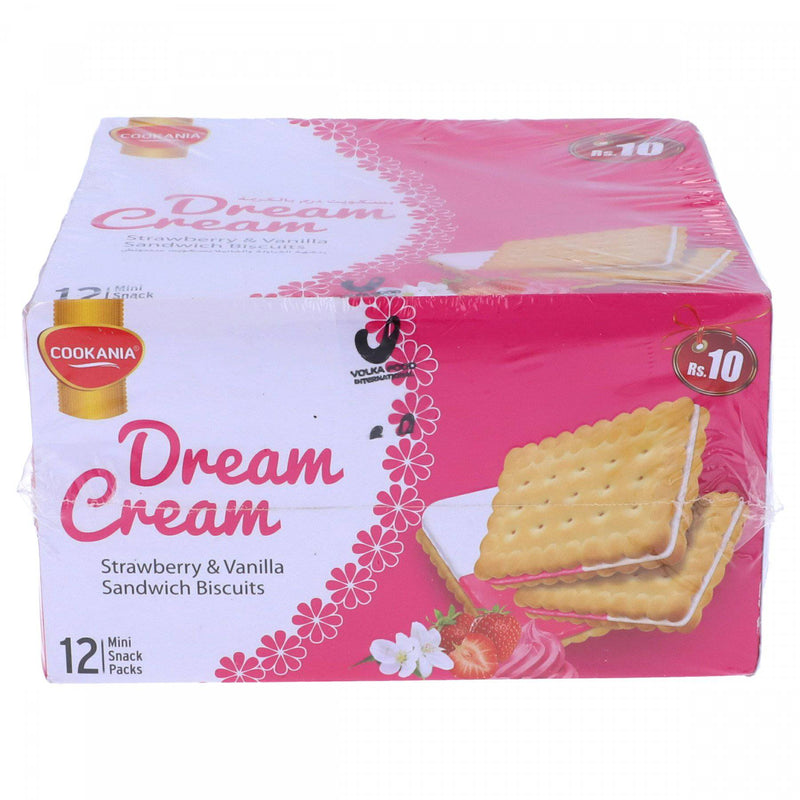 Cookania Dream Cream Strawberry and Vanilla Sandwich Biscuits 12 Mini Snack Packs - HKarim Buksh